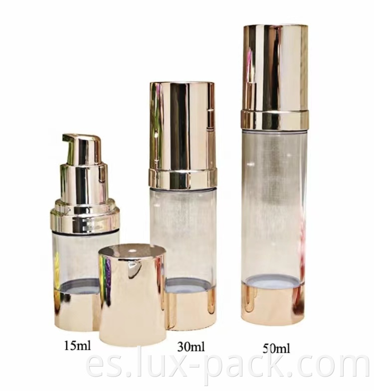 Botella de bomba cosmética sin aire estéril cosmética al por mayor, mejor como cimientos de maquillaje y sieros luminosos